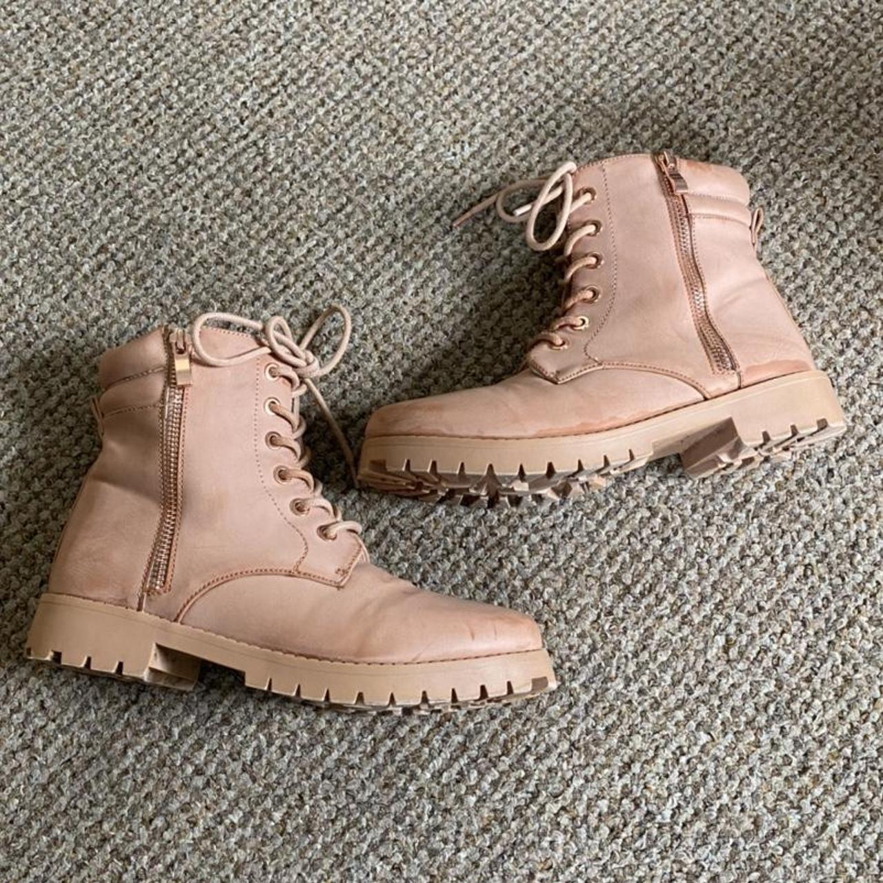 ASOS Women's Pink and White Boots | Depop