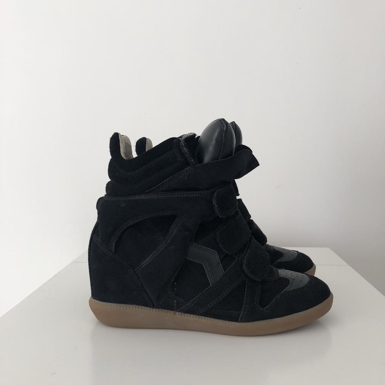 Isabel Marant Beckett Leather and Suede Wedge... - Depop