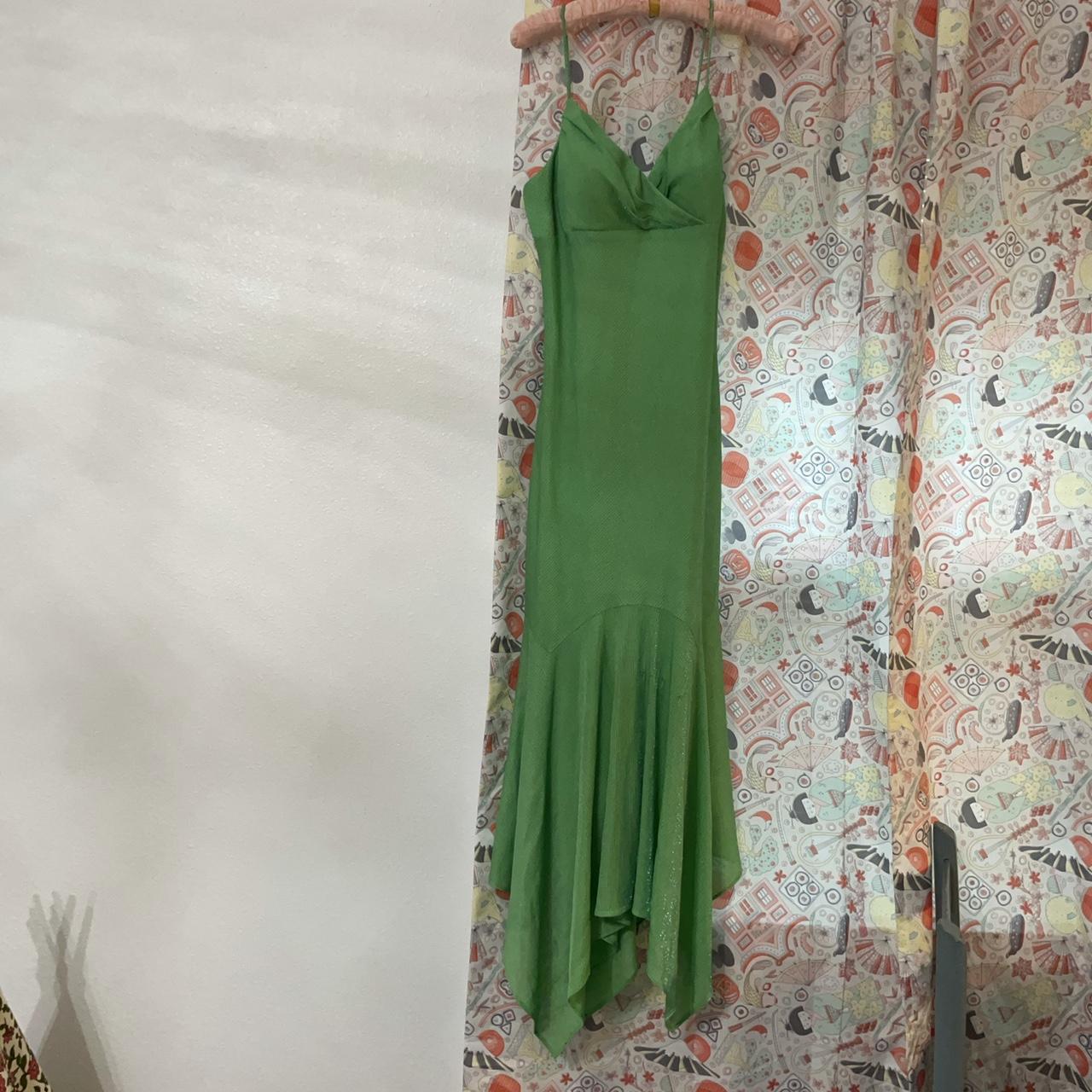 Y2K green sparkle fairy formal prom dress Size... - Depop