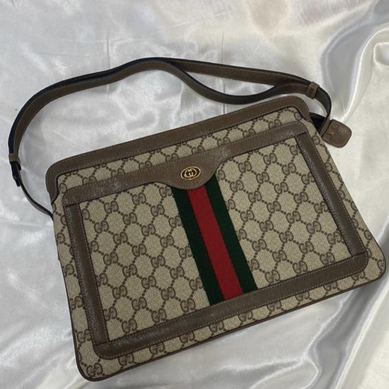 Gucci GG Supreme medium shoulder bag in beige/ebony... - Depop