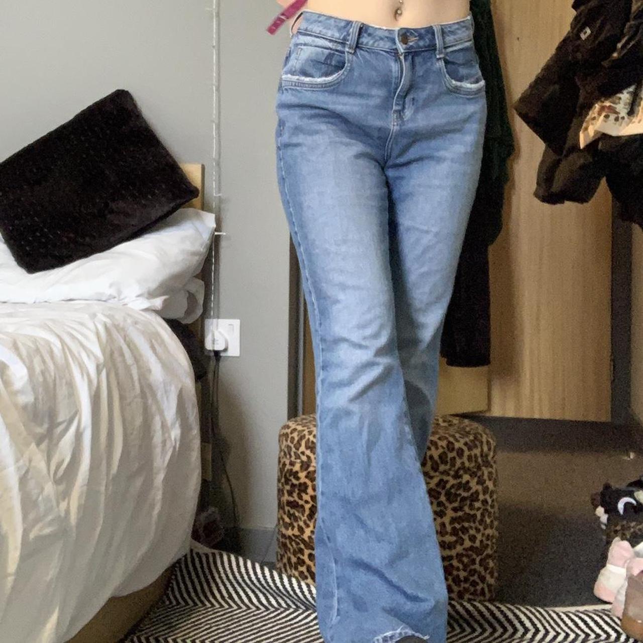 Zara faded denim flared jeans, size 12 w30 l34 (I... - Depop
