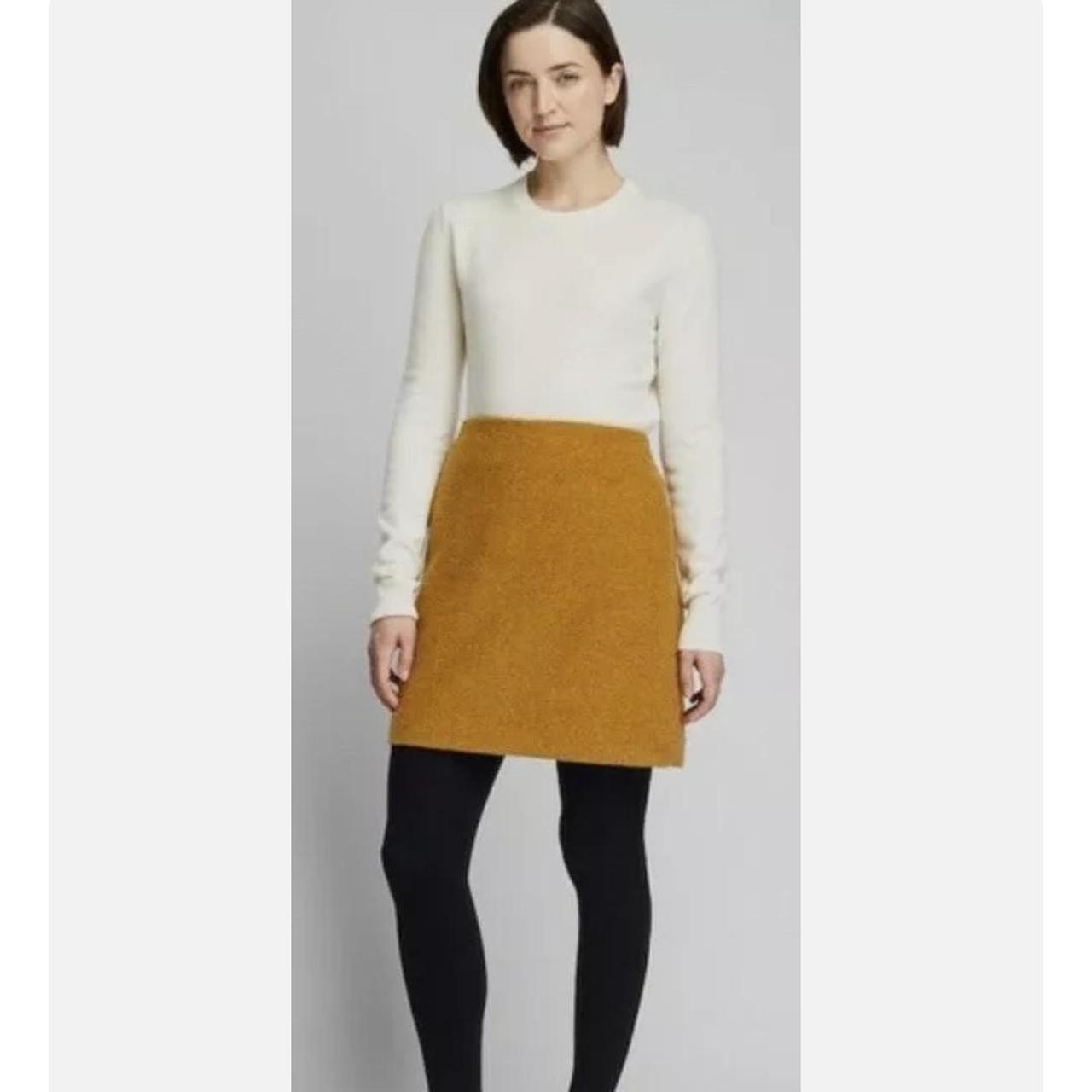 uniqlo mustard skirt