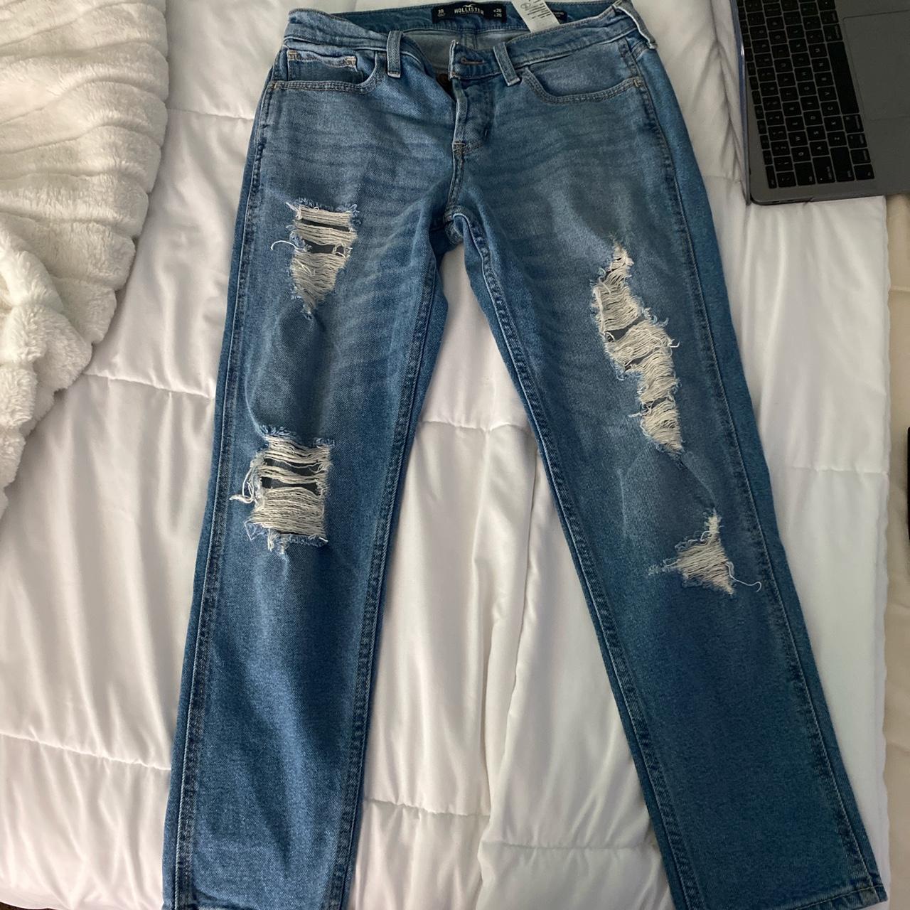 Hollister boyfriend jeans - low rise Size 3 regular... - Depop