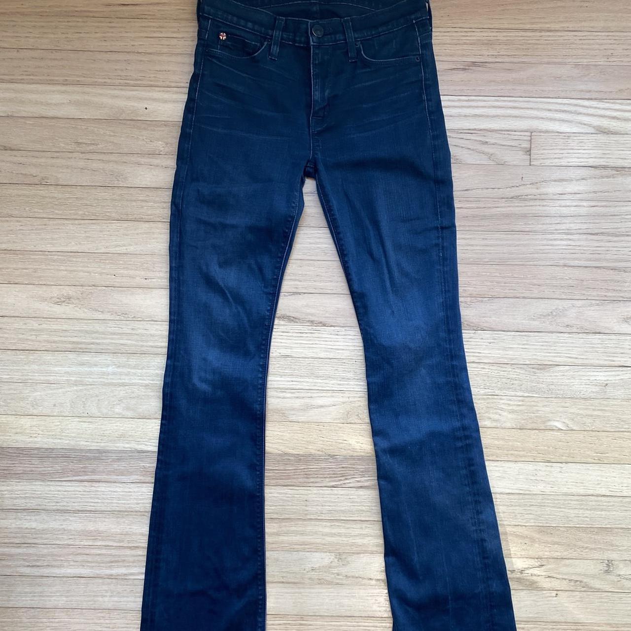 dark blue flared skinny stretchy jeans, 26W 32L🌟... - Depop