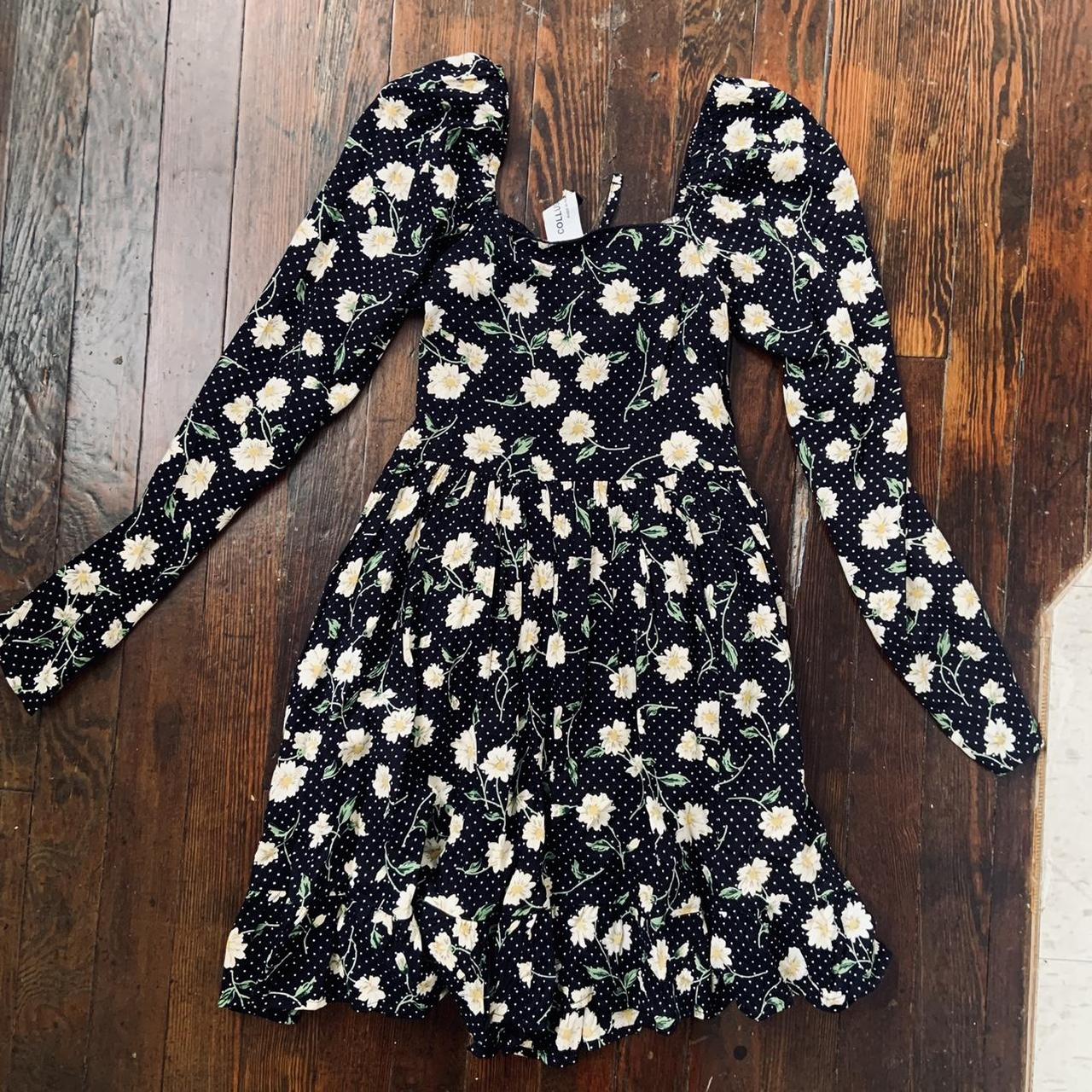 Collusion daisy dress 🌼🌱🌿 100% viscose Black with... - Depop