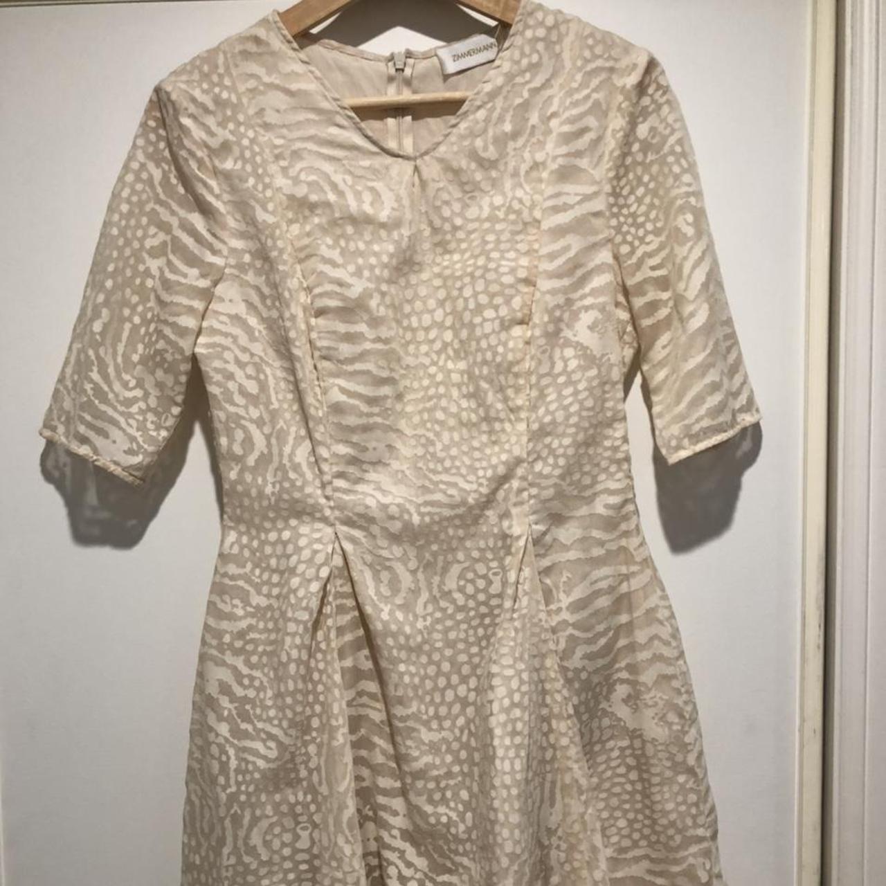 Zimmermann Women's Cream Dress | Depop