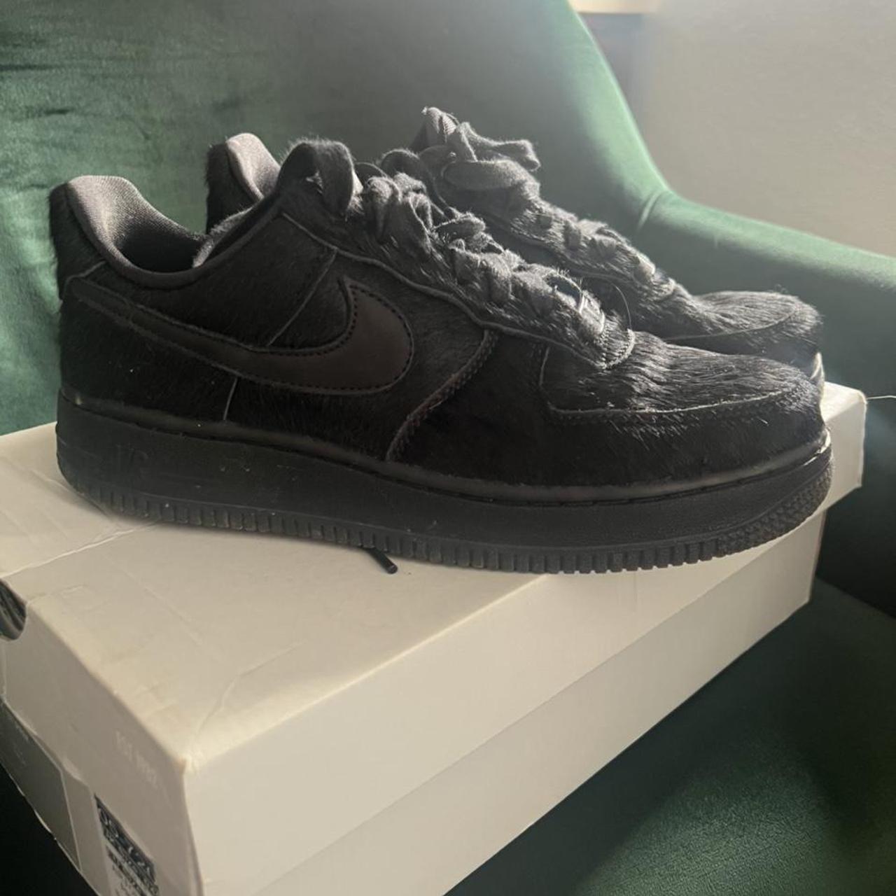 Nike AF1 premium pony hair upper black size 4.5 37.5 Depop