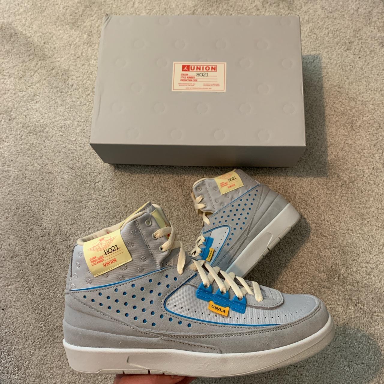 SEND OFFERS nike air jordan 2 retro x union - grey... - Depop