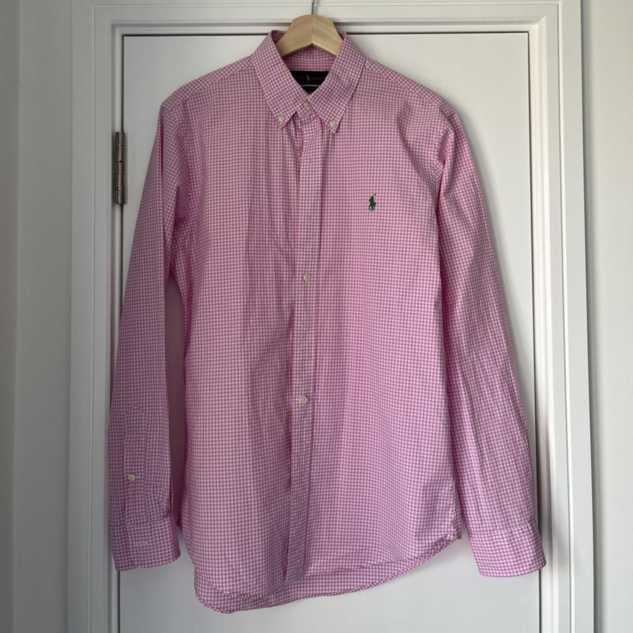 Ralph Lauren amazing condition pink checkered shirt... - Depop