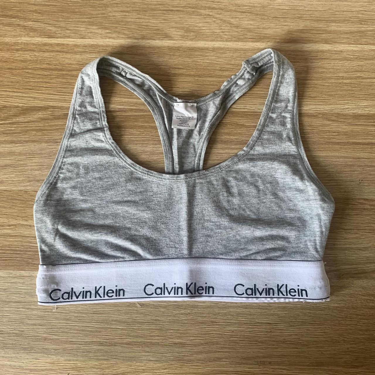 Calvin Klein grey sports bra , size small , excellent