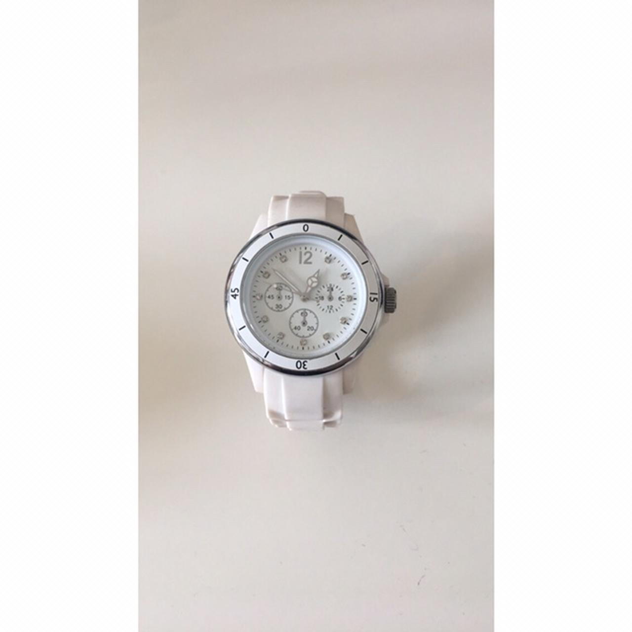 White rubber feel watch marks and Spencer stainless Depop