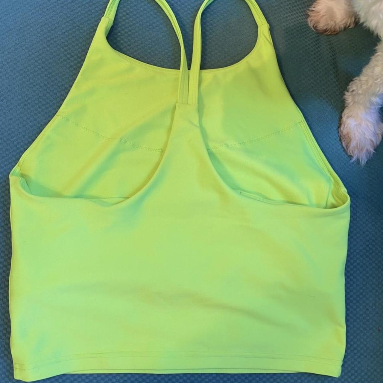 Old Navy lime green workout top with built-in bra.... - Depop