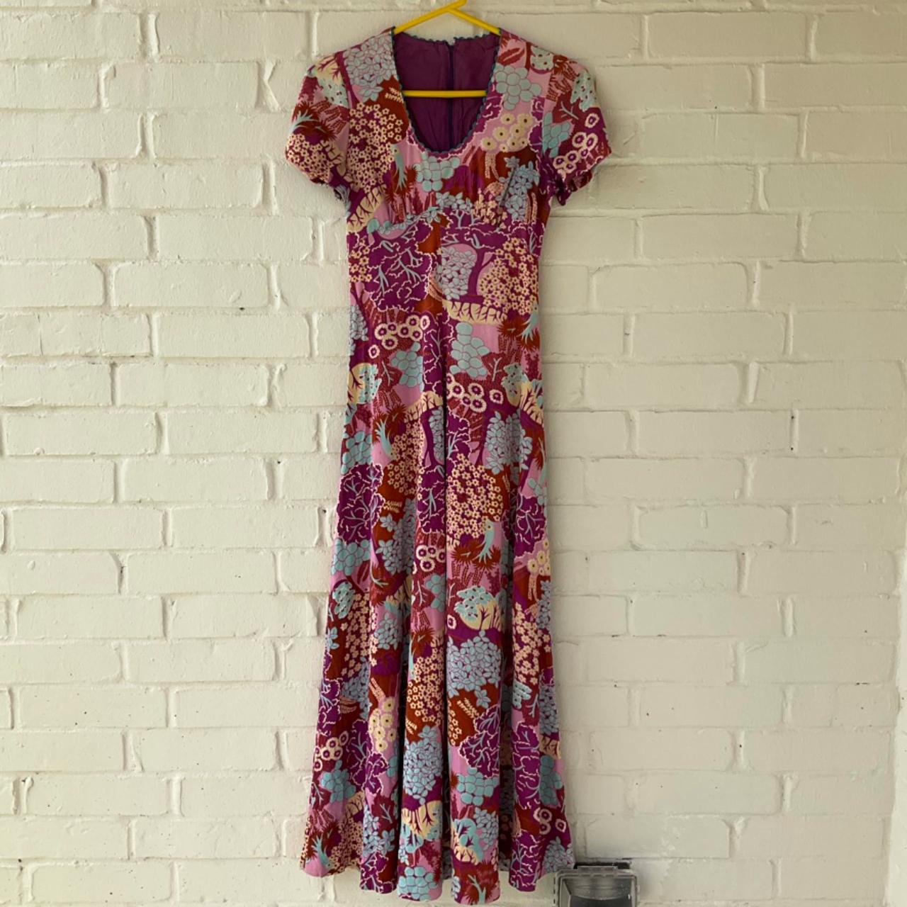 Vintage 1970s polyester psychadelic lsd floral... - Depop