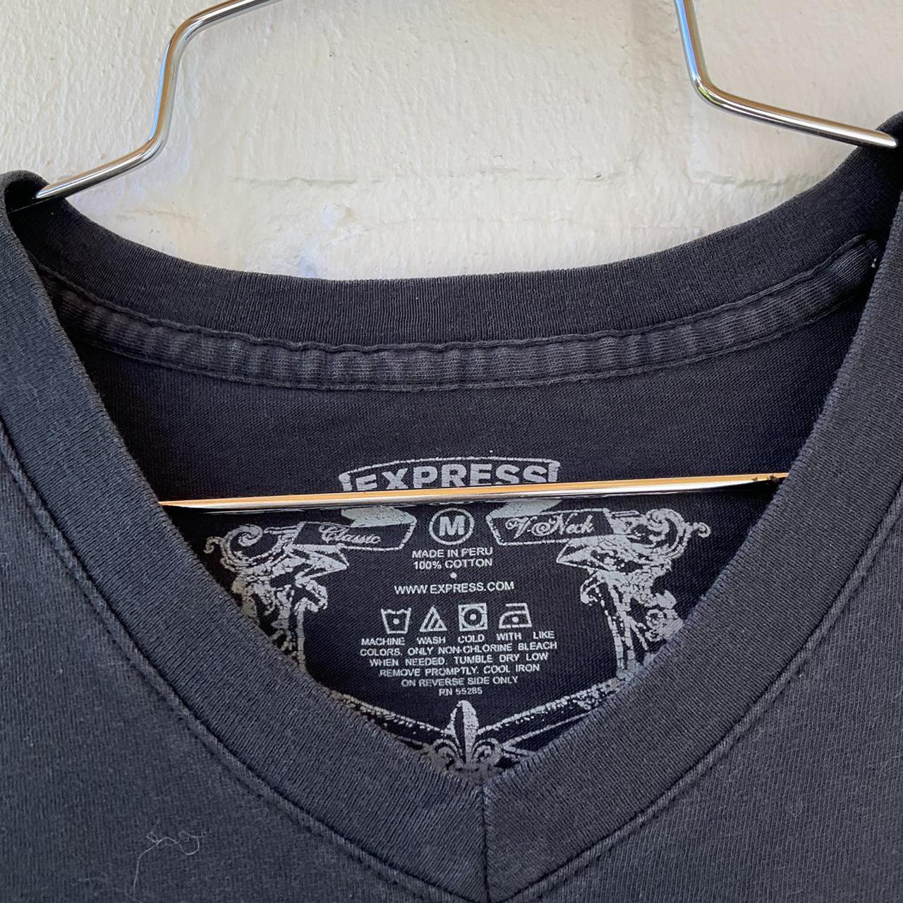 Express Men's Black and Grey Tshirt Depop