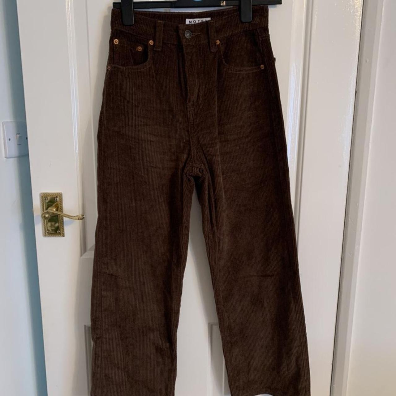 Motel brown corduroy trousers in size xxs petite leg... Depop