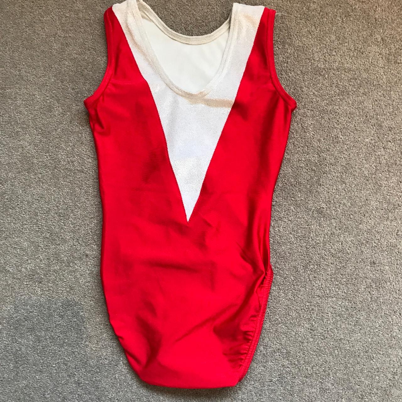 BURRELL DESIGNS GYMNASTICS LEOTARD 🤸‍♂️ Red with white... - Depop