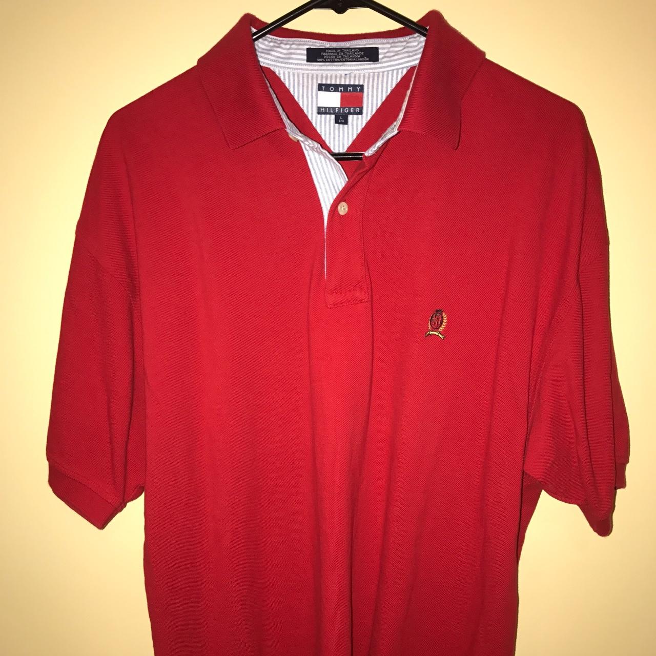 Vintage Tommy Hilfiger Crest Logo Polo Color -... - Depop