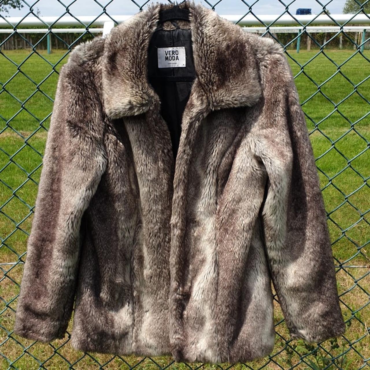 Vera Moda faux fur evening jacket. Super cute and... Depop