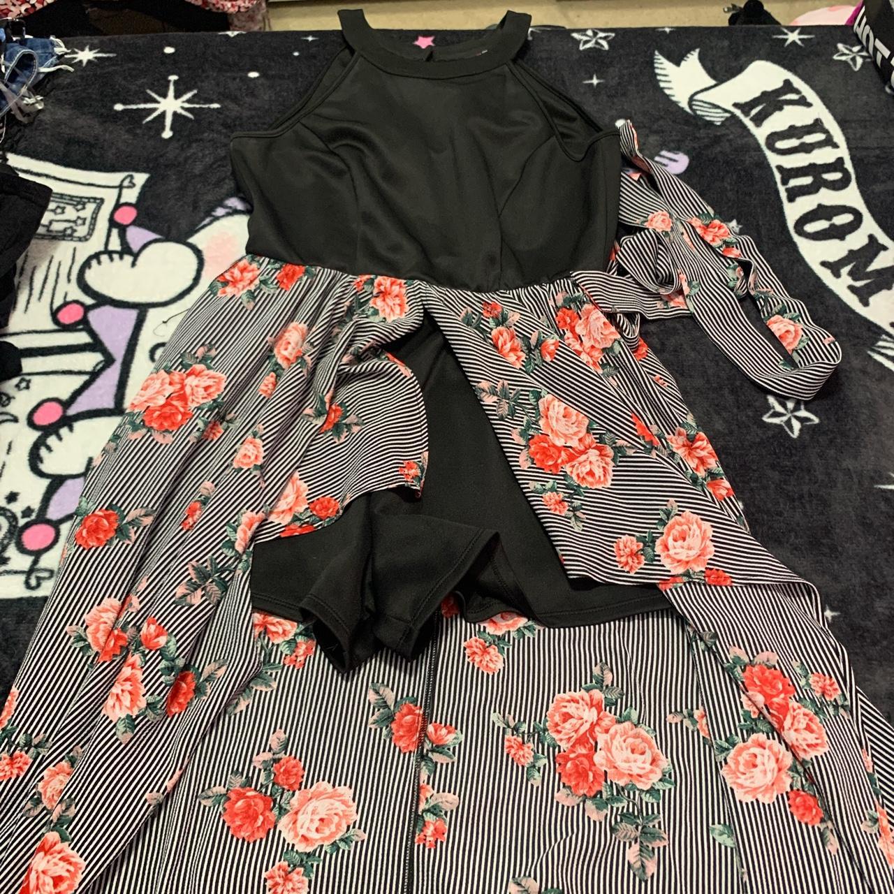 Paper Dolls Women's Black and White Playsuitromper Depop