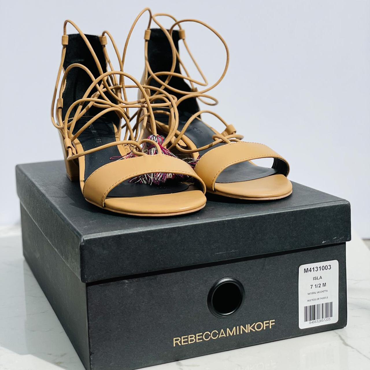 Rebecca Minkoff “Isla” Tan Nude Leather Lace Up Wrap...