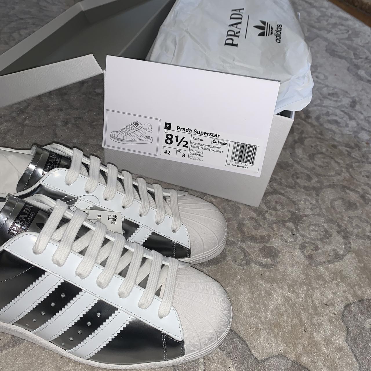 WTS Adidas X Prada Superstar 'Silver/White' |... - Depop