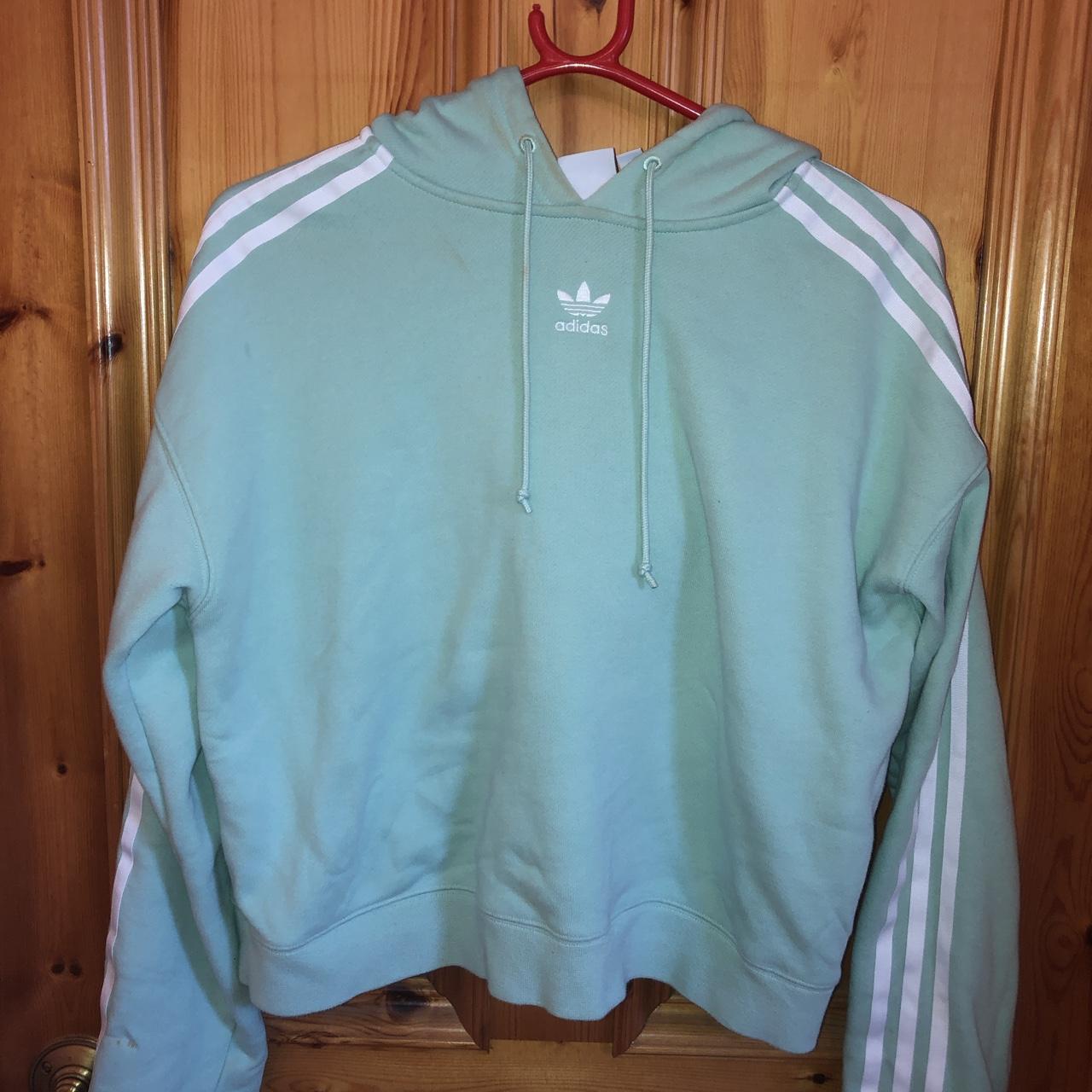 Adidas Mint Green Cropped Hoodie Size 10 RRP. Depop