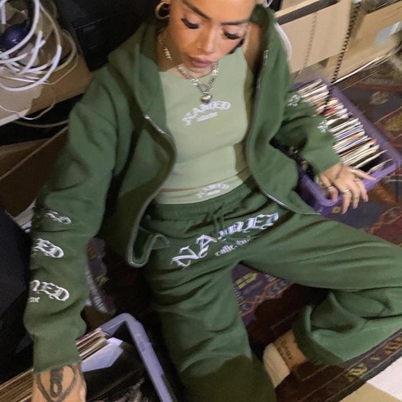 women-s-green-and-khaki-joggers-tracksuits-depop