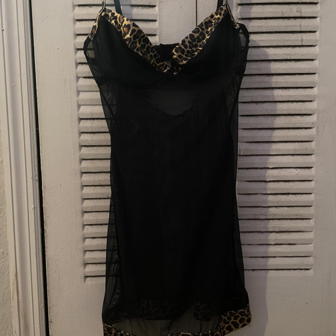 Adorable Sheer Vintage Lingerie Dress With Cheetah - Depop