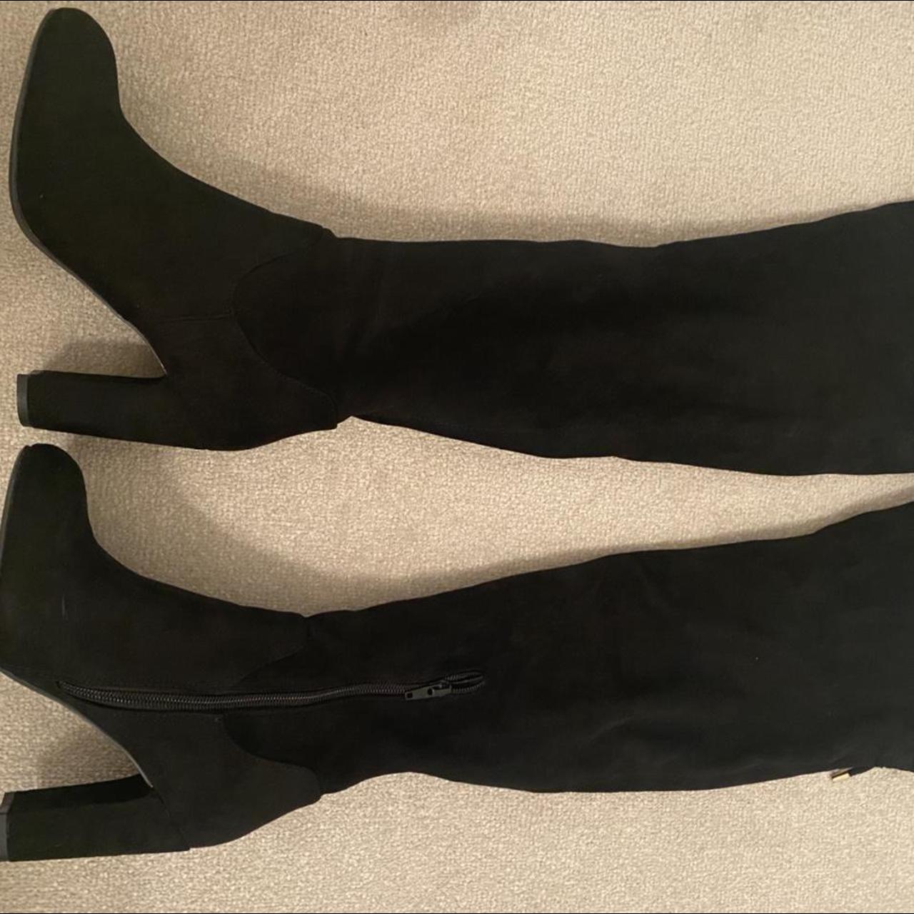 Carvela PACE black suedette high leg boots. Size 3.... - Depop