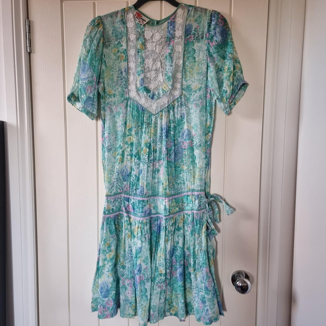 Women's Green and Blue Dress | Depop