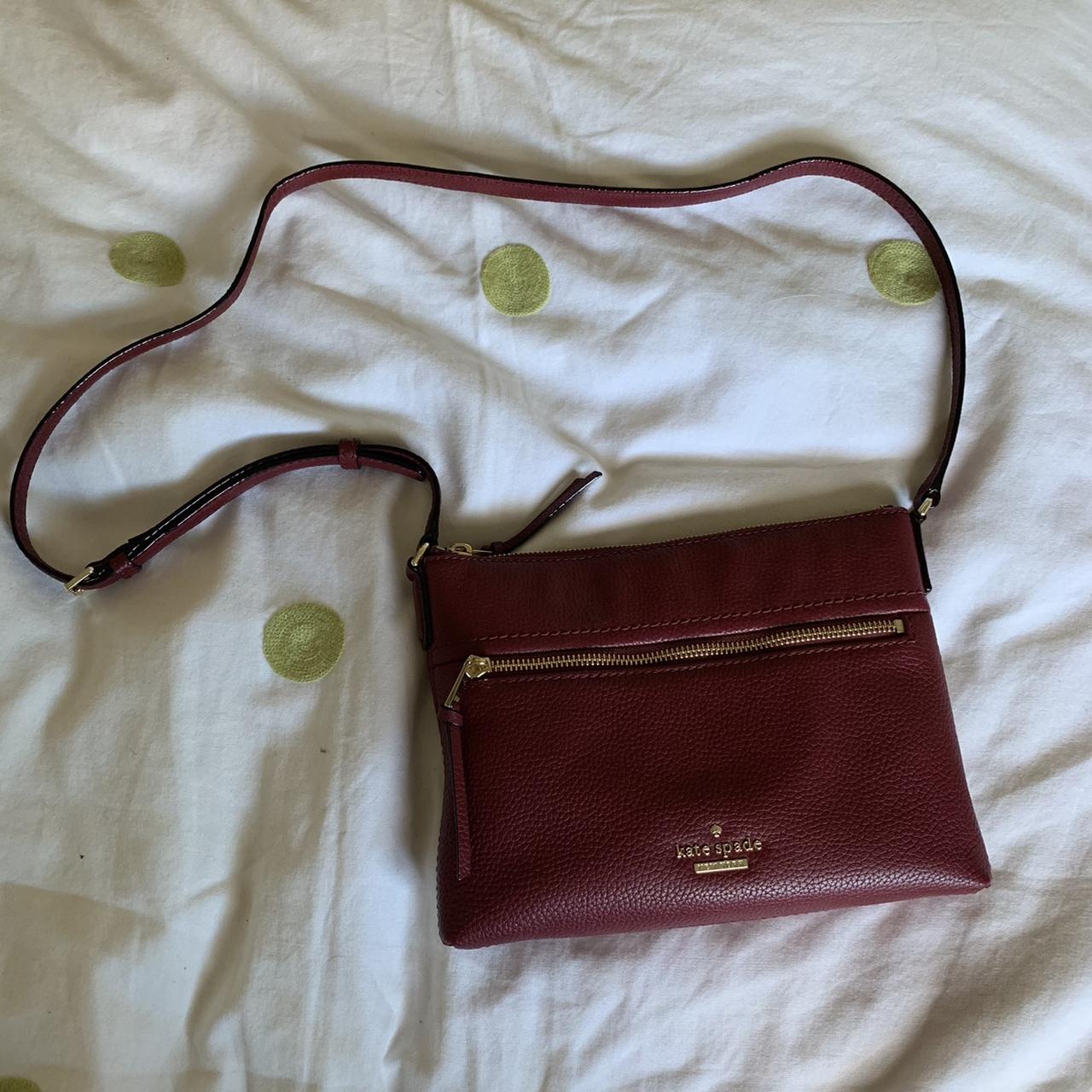 Kate Spade New York Leather Crossbody Bag - Burgundy Crossbody