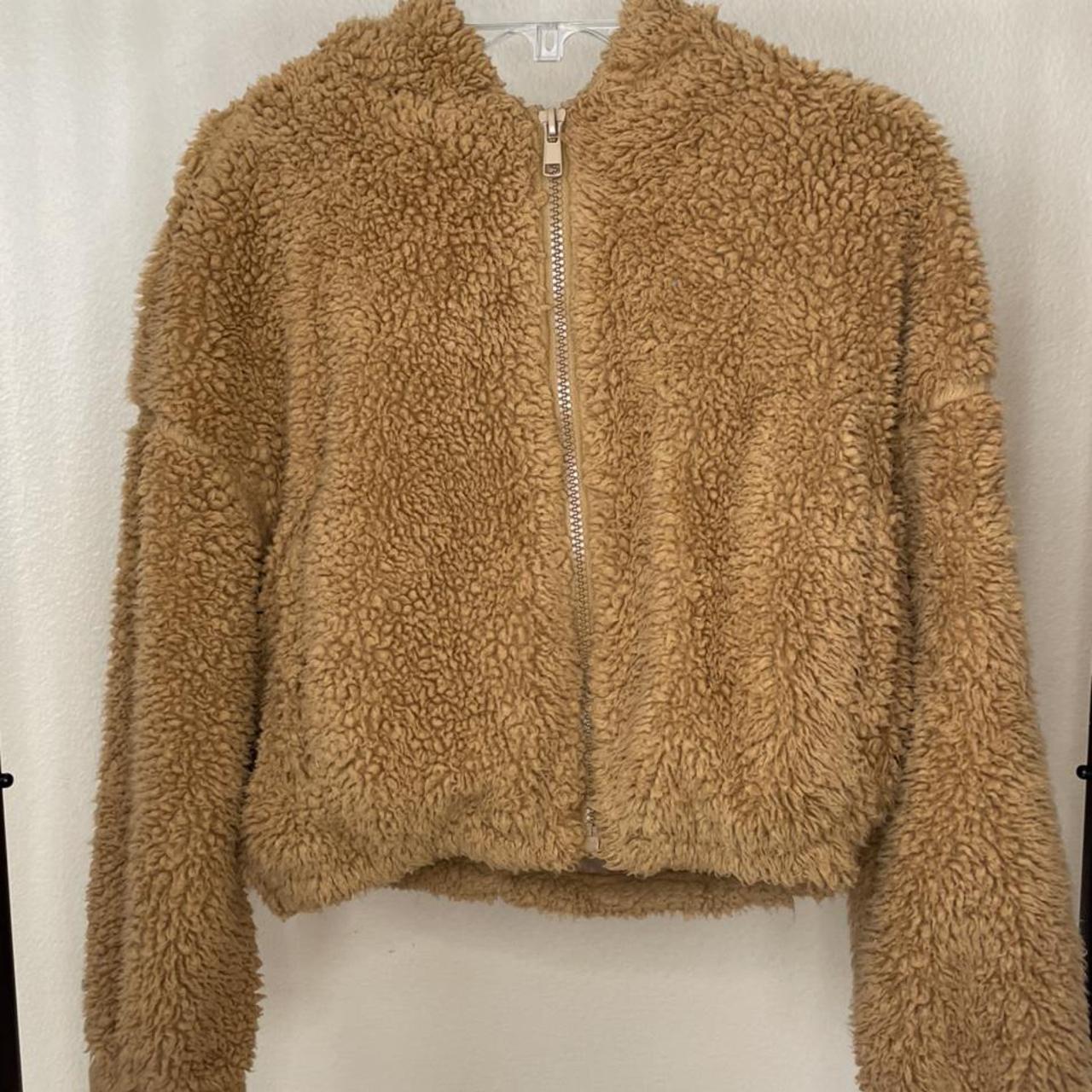 Cropped Brown Furry Jacket! -Not furry in the... - Depop