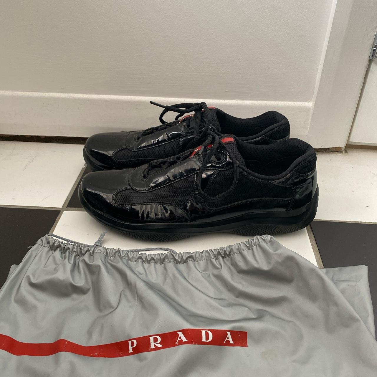 Prada black leather America cups Size 9.5 Comes... - Depop