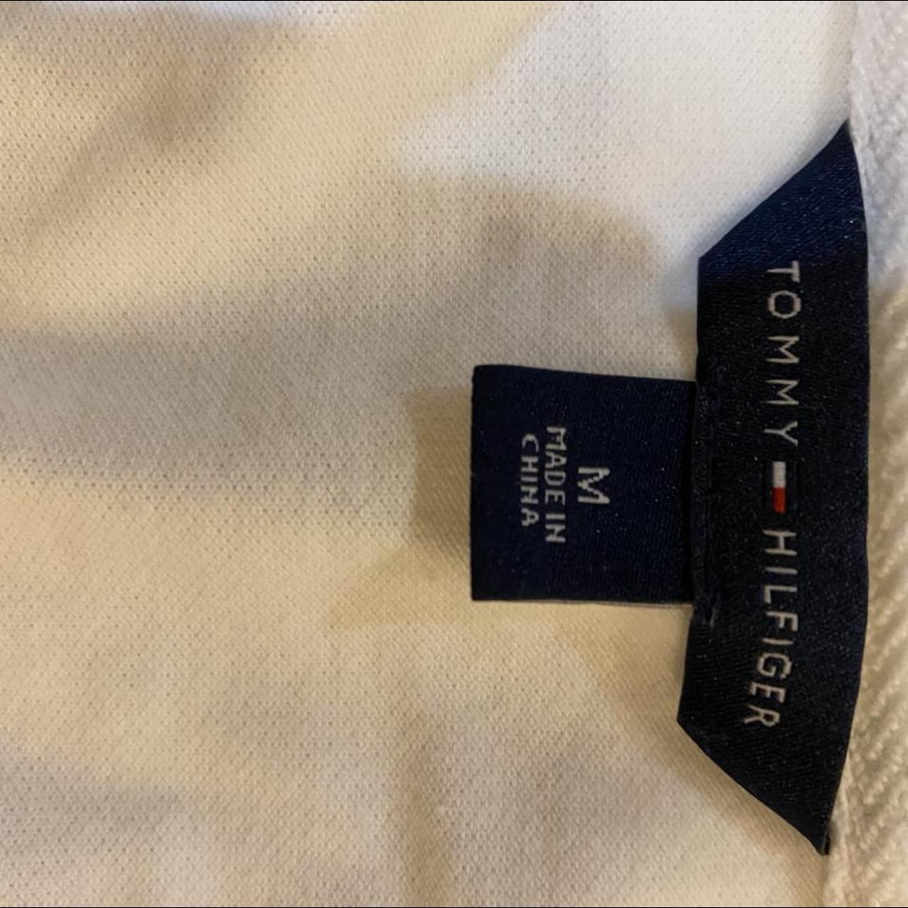 Tommy Hilfiger Women's White and Pink Polo-shirts | Depop