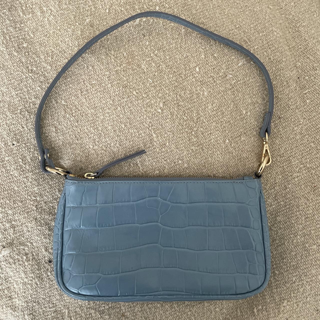 & other stories leather croc embossed baby blue mini... - Depop