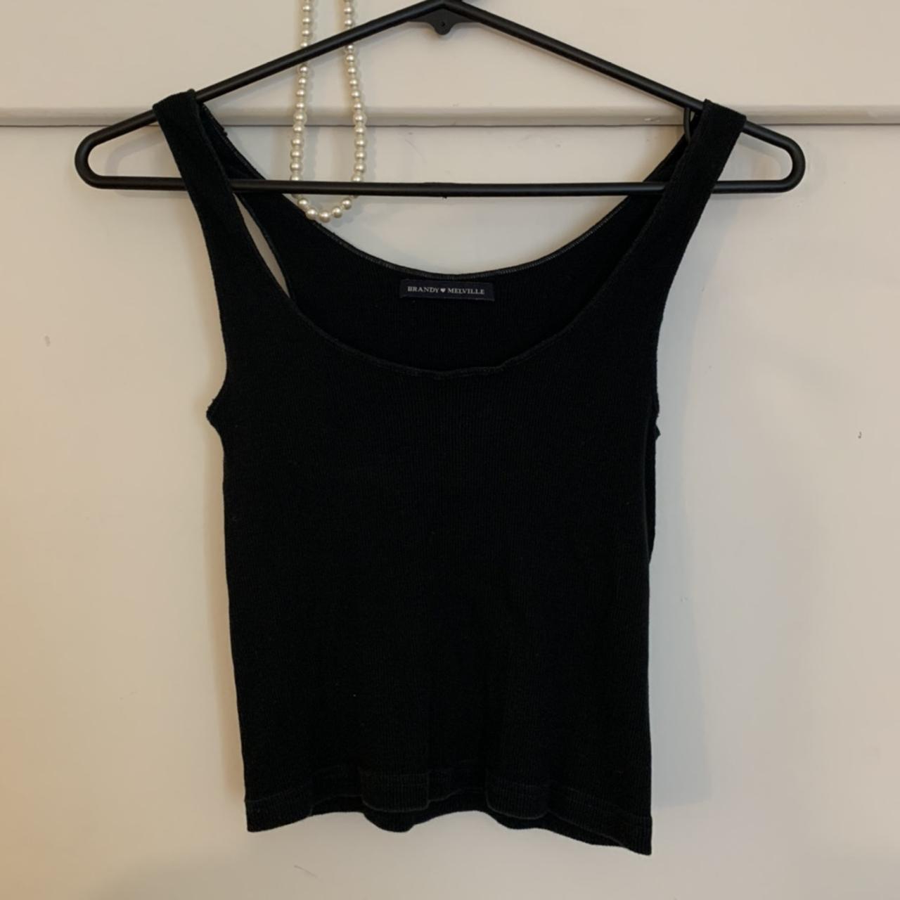 Brandy Melville Cropped Black Tank Top No flaws, - Depop