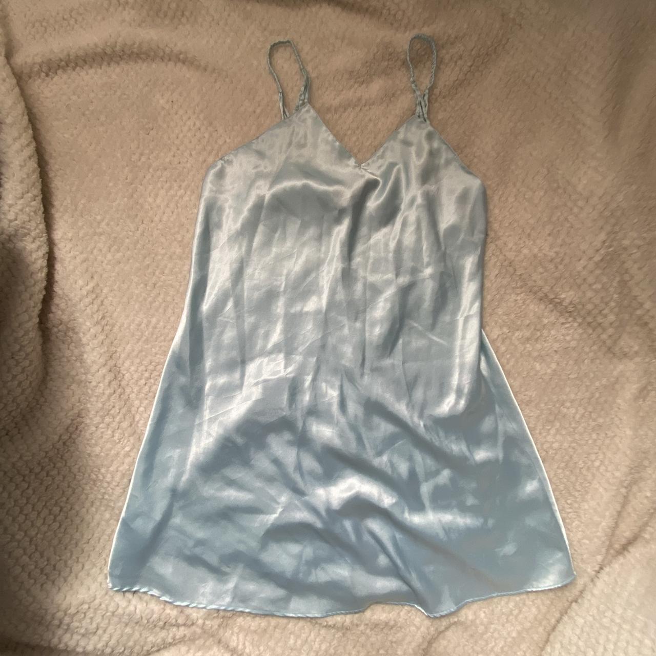 silk-blue-slip-dress-wrinkly-in-the-pictures-but-depop