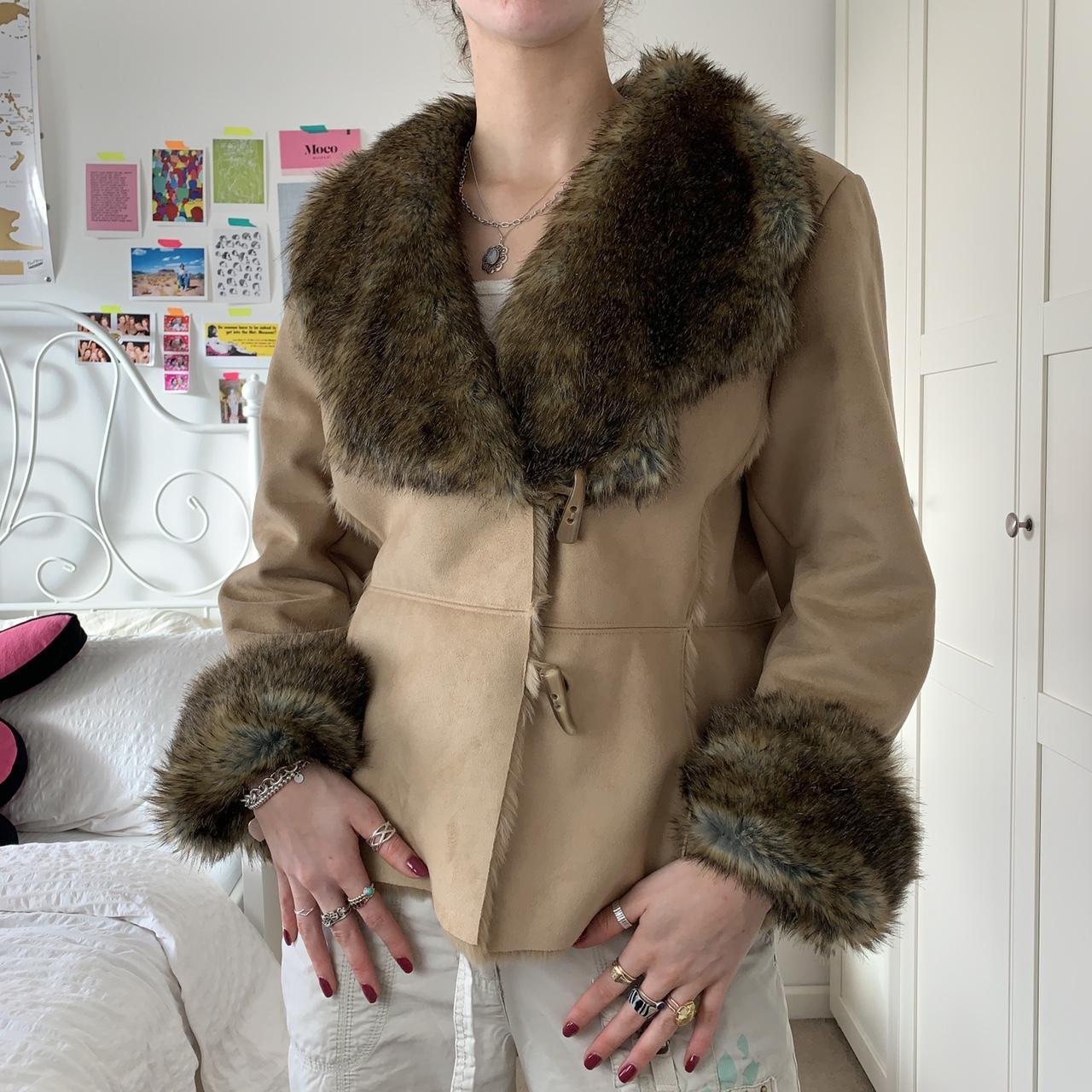 gorgeous faux fur Wallis suede Afghan coat size... - Depop