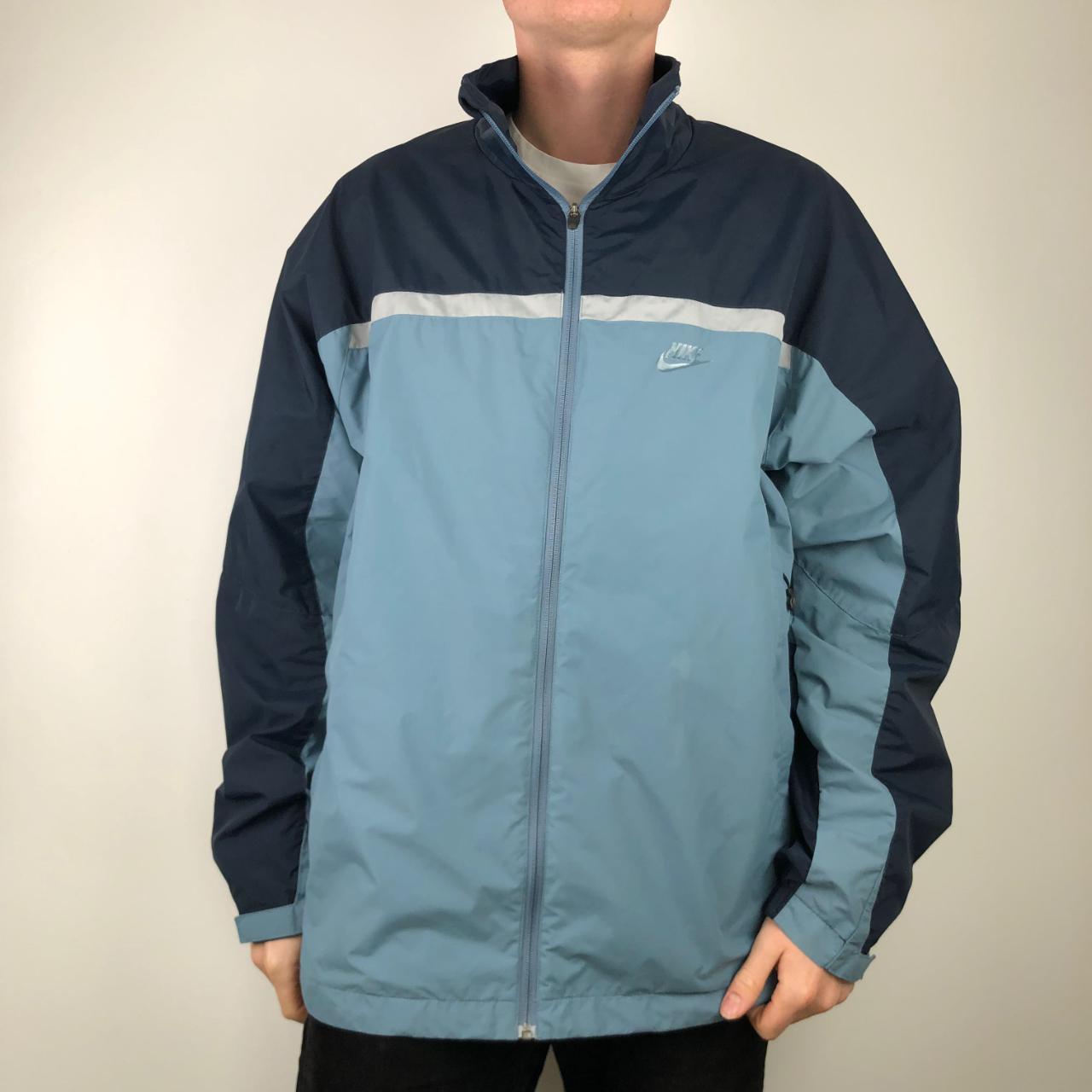 nike blue windbreaker jacket