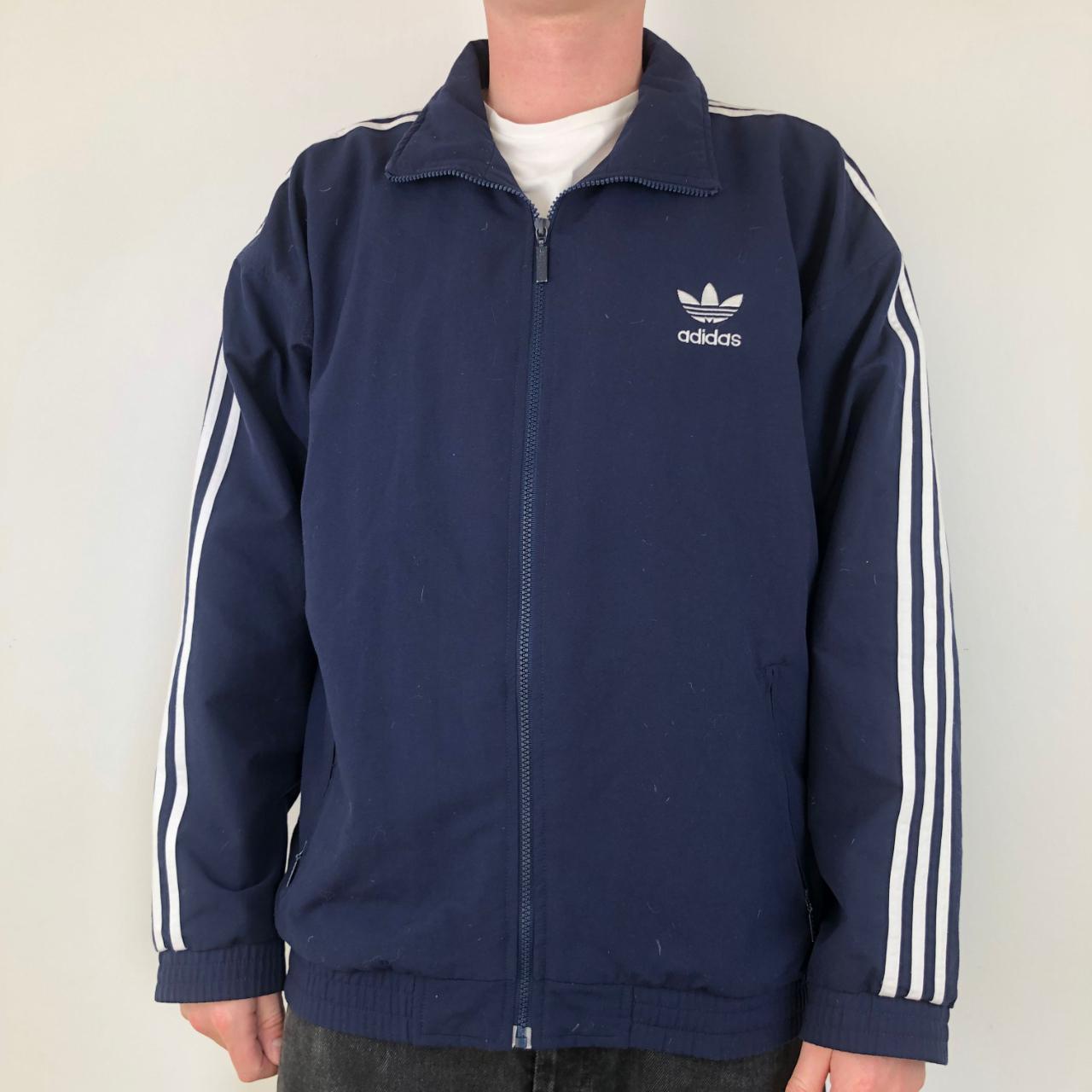 Vintage Adidas Zip Up Jacket Navy Blue Brand:... - Depop