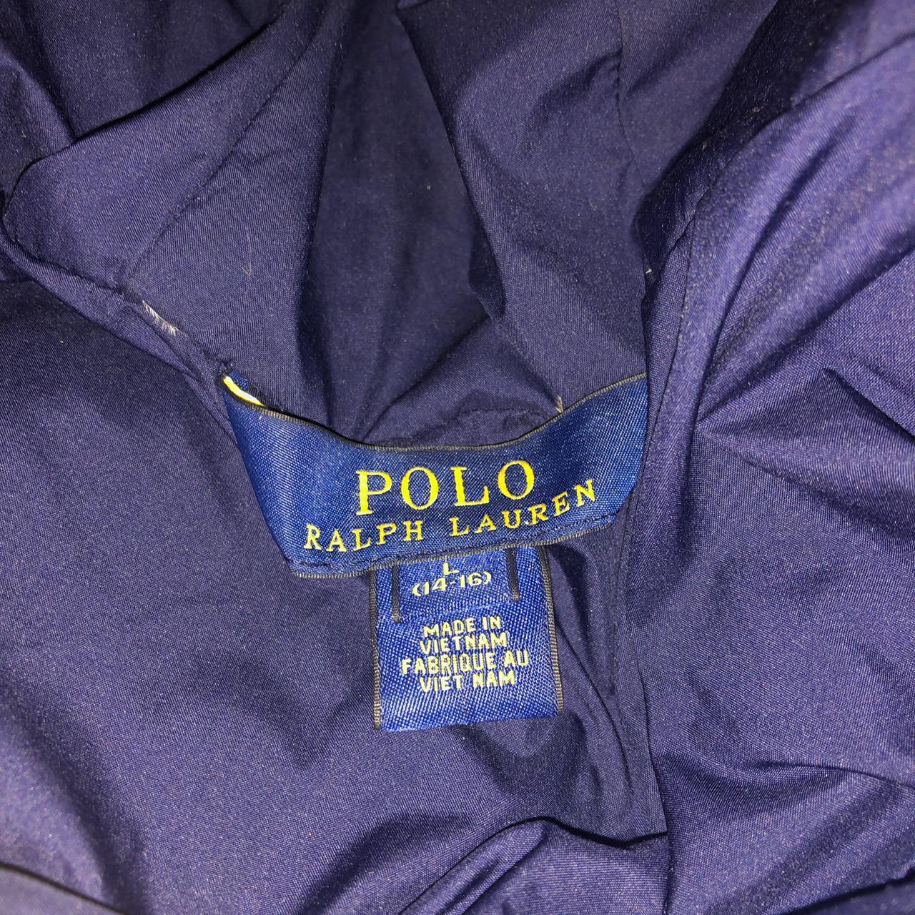 Polo Ralph Lauren Puffer Jacket Navy Blue and... - Depop