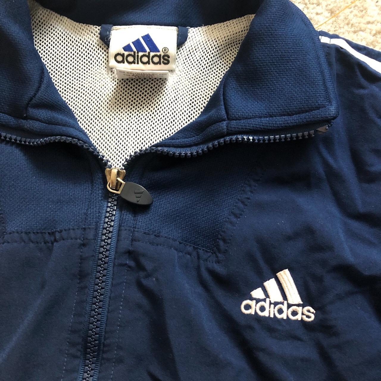 Adidas Women's Blue and Navy Jacket | Depop