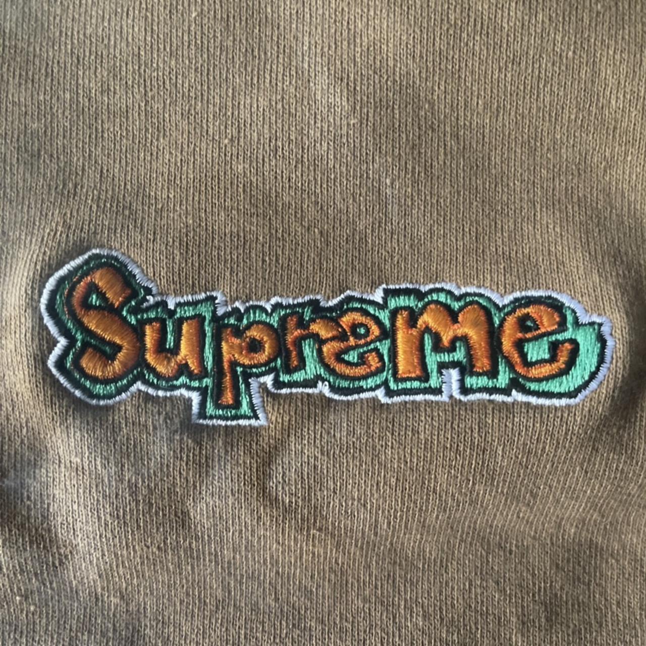 Supreme Denim Logo Hoodie Brown