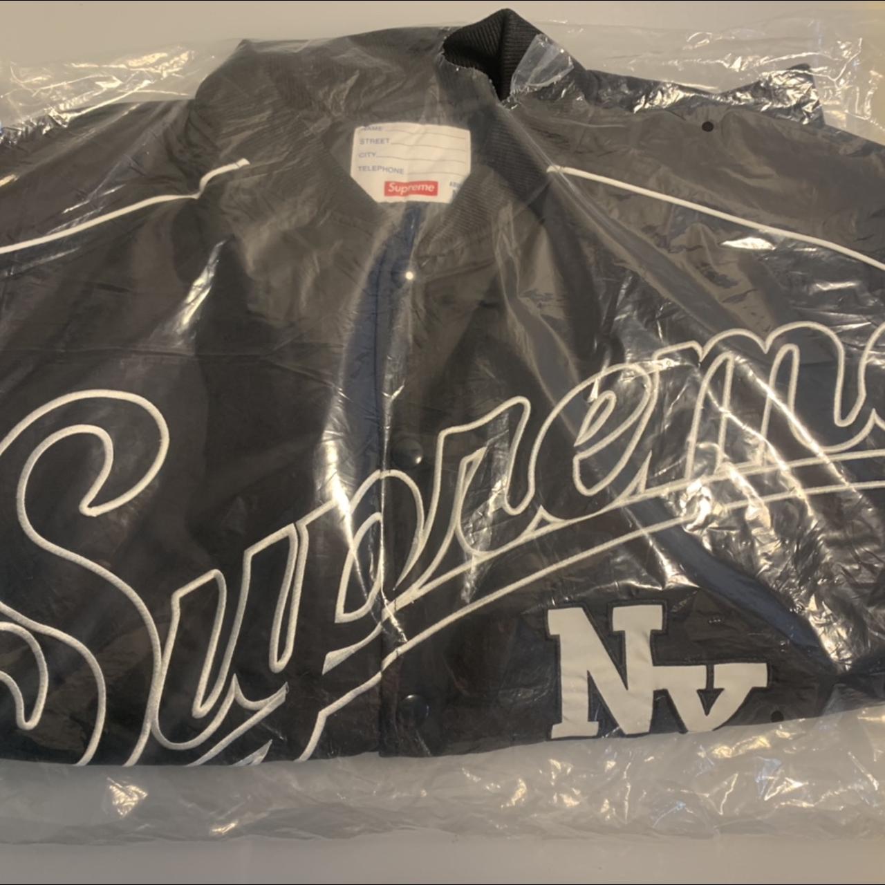 Supreme Contrast Script varsity Jacket size M in... - Depop