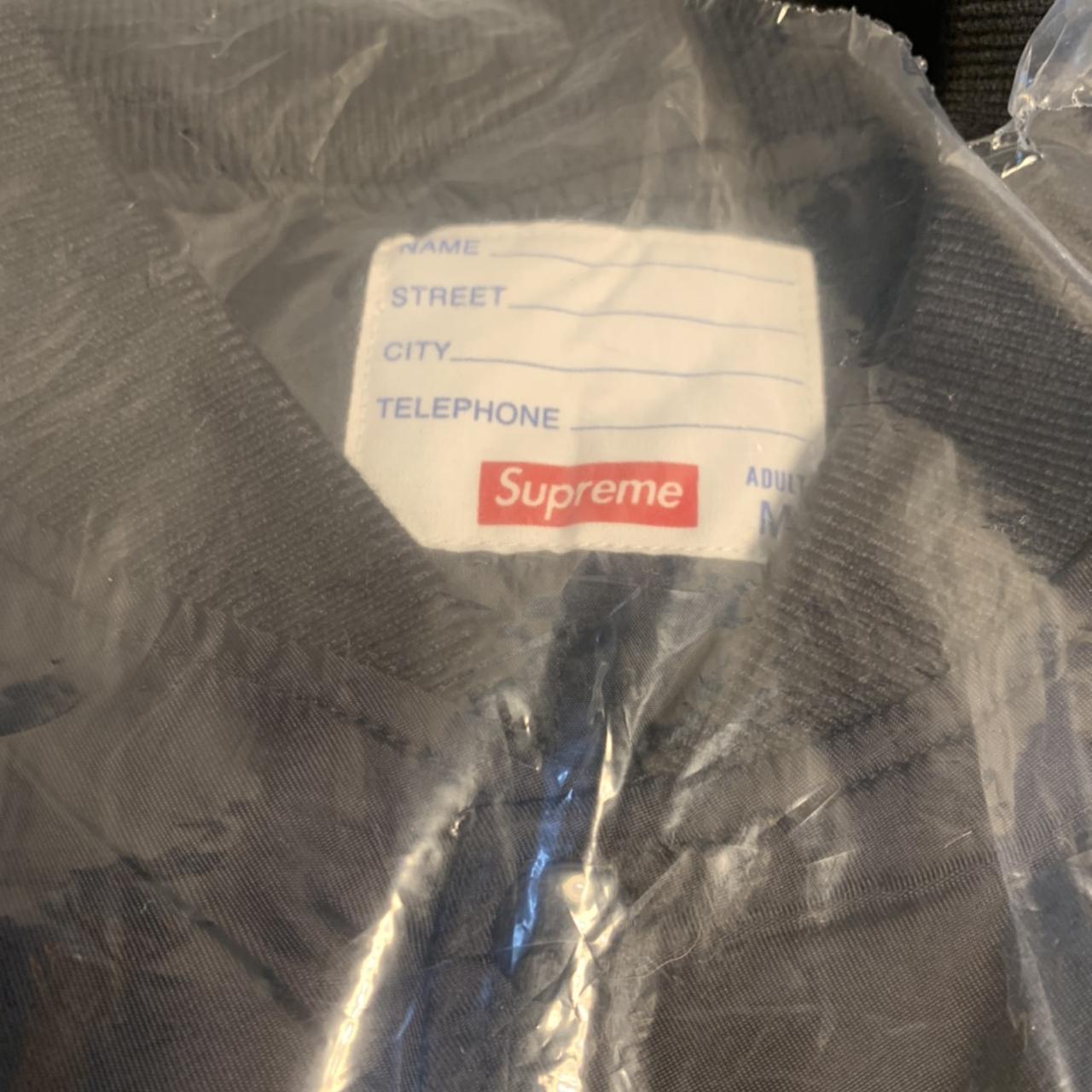 Supreme Contrast Script varsity Jacket size M in... - Depop