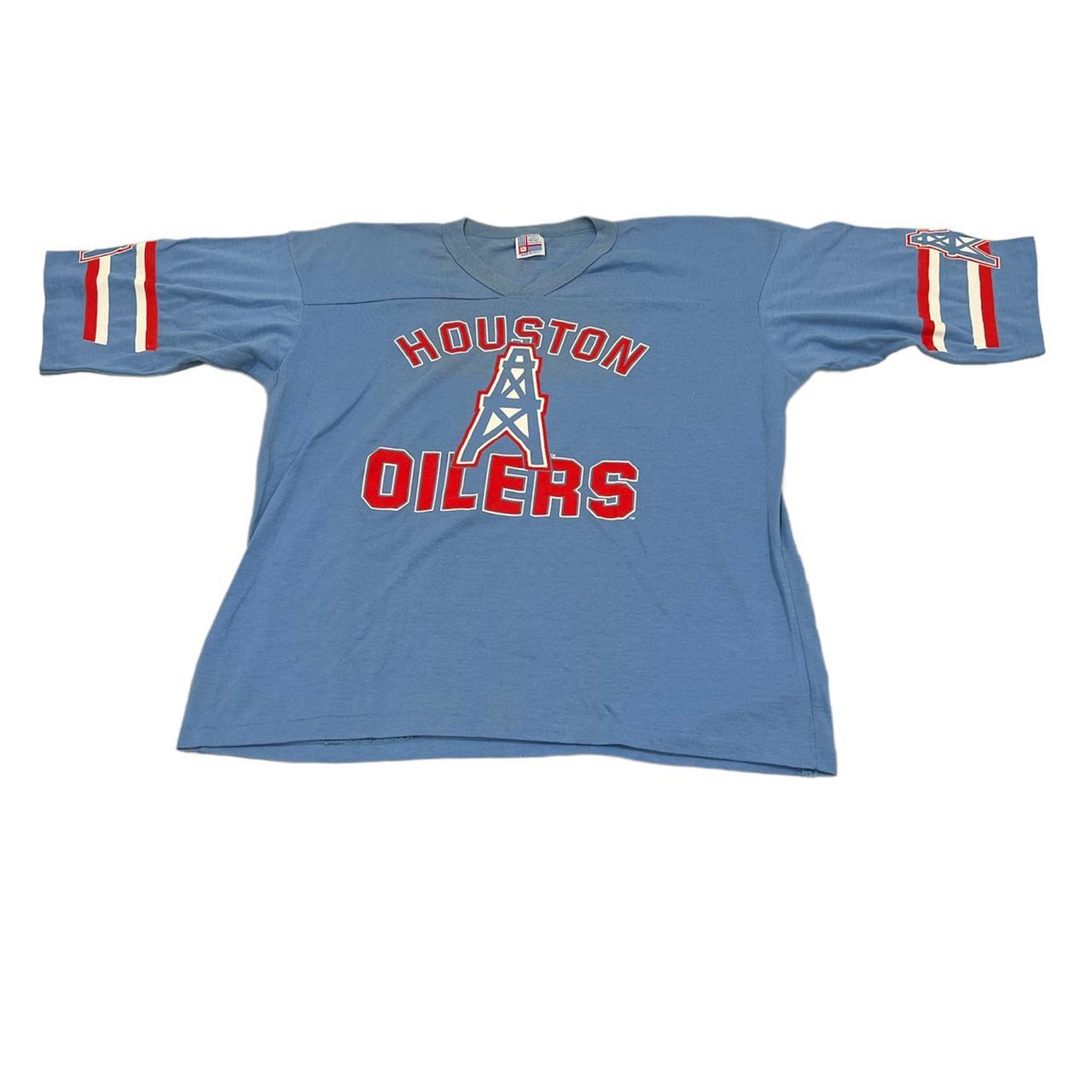 Mitchell & Ness Houston Oilers Light Blue Franchise Player 3/4-Sleeve  Henley T-Shirt