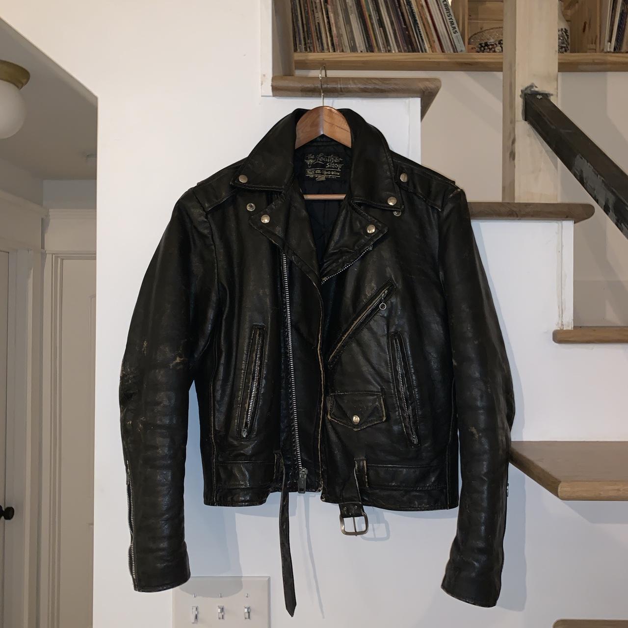 Vintage Sears (The Leather Shop) Black leather | Depop