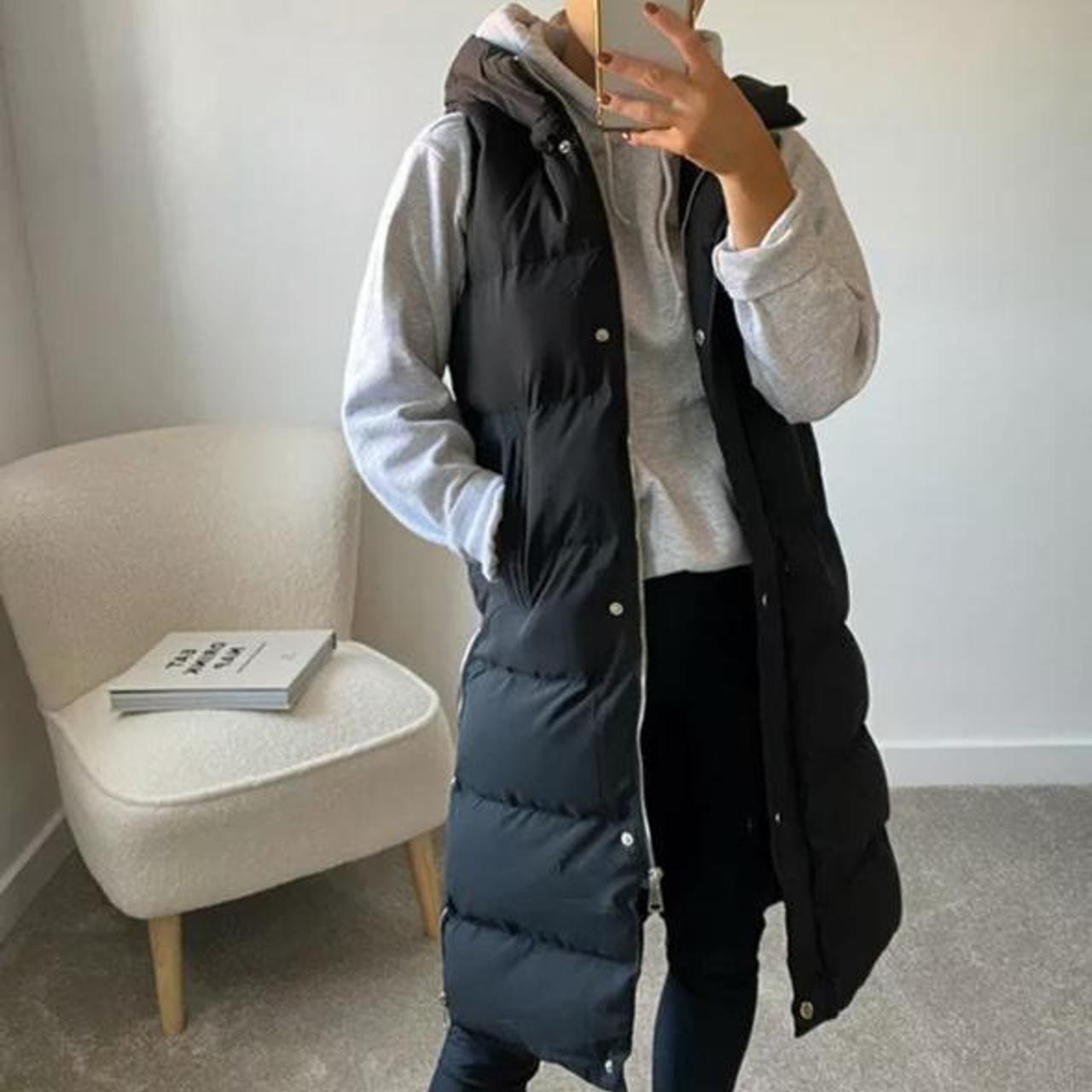 Black Quilted Longline Gilet Brand new with tags!... - Depop