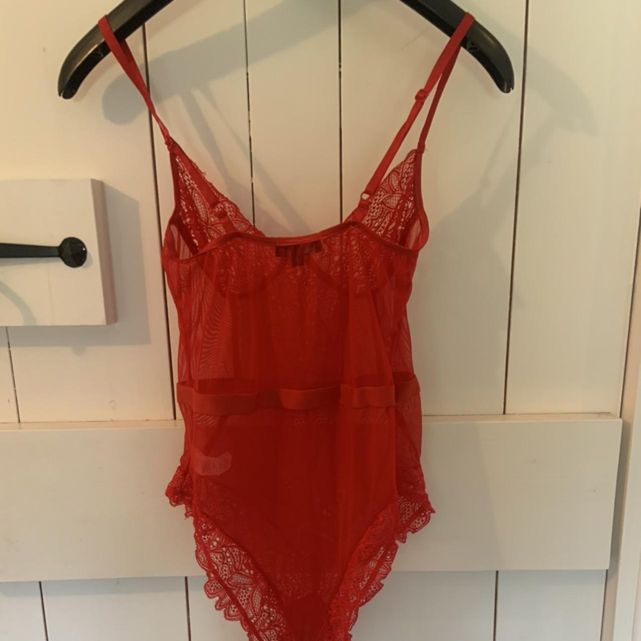 Red Lace Bodysuit  PrettyLittleThing USA