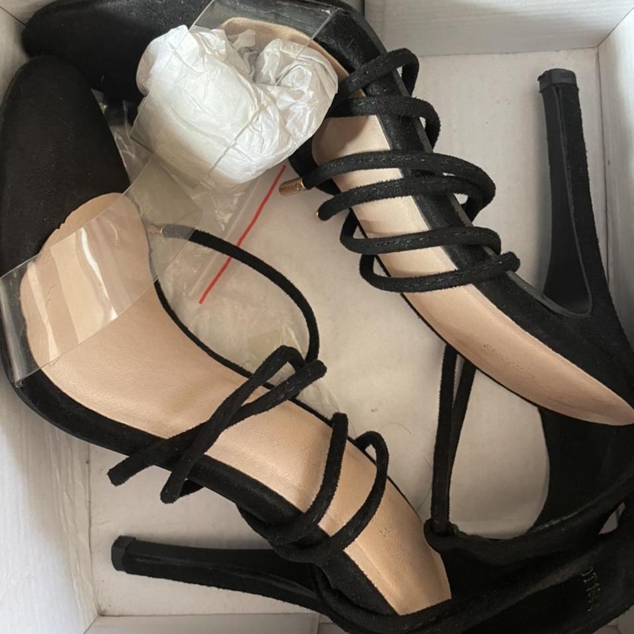 Clear strap ankle sale tie heels